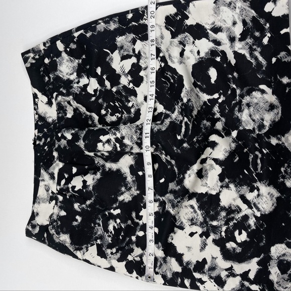 Halogen Nordstrom Skirt Silk Blend Black White Date Cocktail Career Office - Picture 10 of 13